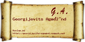 Georgijevits Agmánd névjegykártya